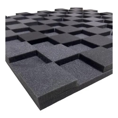 12 Placas Espuma Acústica Difusor Tabuleiro 40mm + 1 Cola