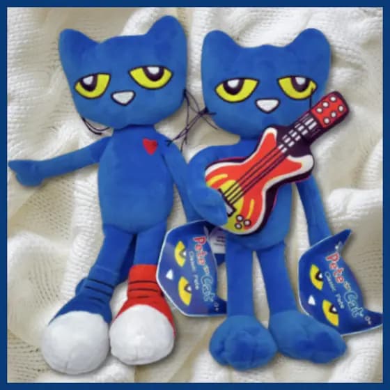Pelúcia Pete The Cat Gato Brinquedo Boneco Desenho Animado Personagem de Livro Ilustrado Infantil