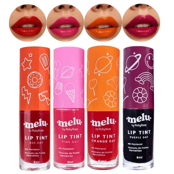 Lip Tint Melu Ruby Rose RR7501 Efeito Natural Longa Duração 6ml | Efeito Natural | Hidratante