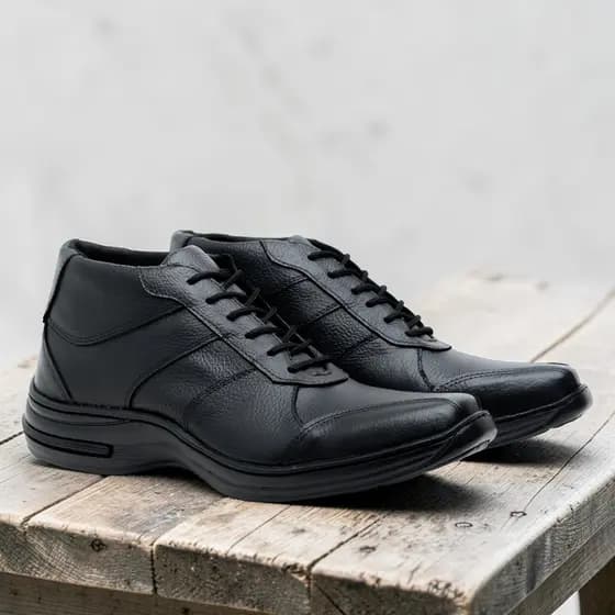 Sapato Social Conforto Masculino Formal Estiloso Cadarço 5062 Preto