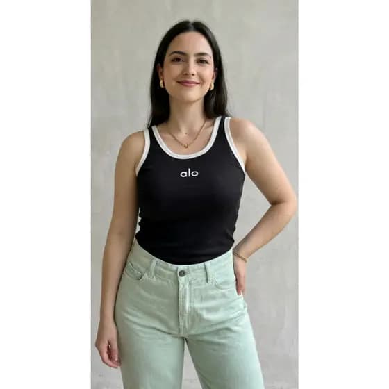 Regata Alo Feminina Regatinha Canelada Ribana Blusa Regata Alô