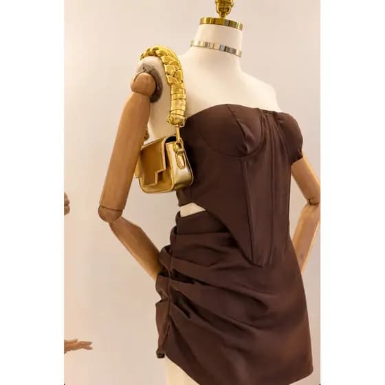 Conjunto Alfaiataria Premium Cropped Corselet com Saia