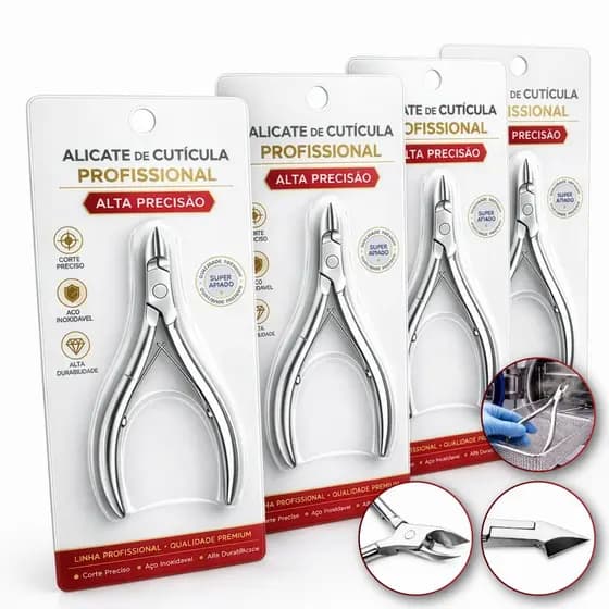 Alicate Cutícula Manicure Afiado Mola Dupla Ergonômico Pedicure Unha Original Lâmina Aço Inox