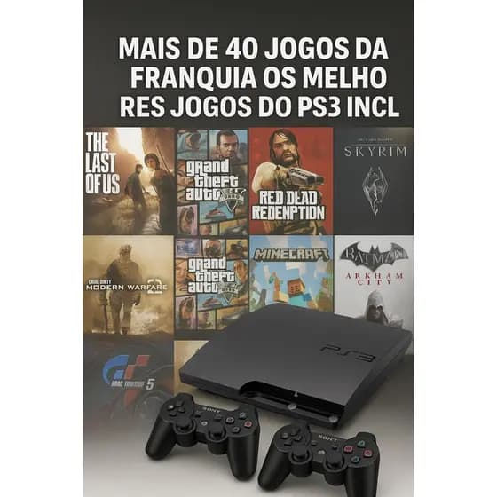 PS3 COM 40 JOGOS NO HD()+ 2CONTROLES DESBLOQUEADOps3 play3