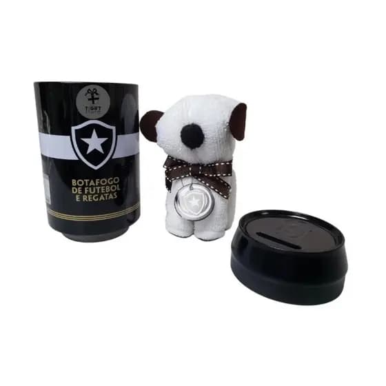 COFRINHO NA LATA BOTAFOGO COM TOALHA DE CACHORRO ORIGINAL DO CLUBE