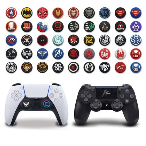 Par de Grip borracha Protetora de Silicone para Analógicos de Controles de PS4, PS5, Xbox One e 360