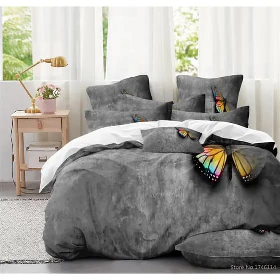Capa Duvet Queen Para Edredom 2,60x2,40 Estampado 3D 3 Peças Com 2 Porta Travesseiro
