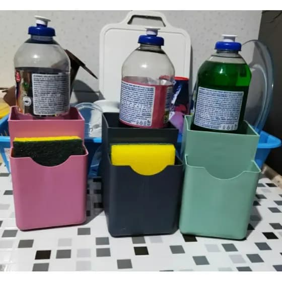 Kit 2 peças Escorredor de Talheres Porta Detergente Porta Bucha de Louça Cozinha