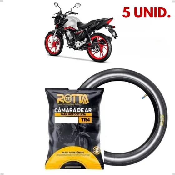 Kit 5 Camara De Ar Traseira Moto Aro 18 Titan/CG 125 150 160