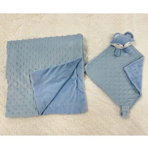 MANTA PARA BEBÊ DE SOFT PLUSH BOLINHA MACIO E ANTIALERGICO + NANINHA PARA BEBÊ P SOFT PLUSH ANTIALERGICO