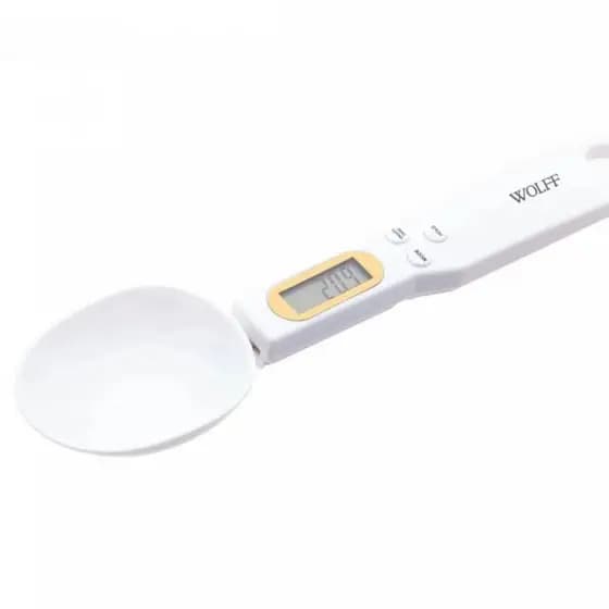 COLHER MEDIDORA DIGITAL DE PLASTICO BRANCA 23CM