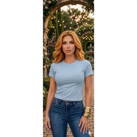 Blusa Feminina Suplex Manga Curta Baby tee academia dia a dia básica manguinha cropped tendencia