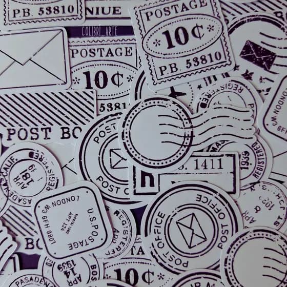 Adesivos stickers Carimbos postais para Scrapbook Colagem/Diário/Journal/Penpal/Decoração/ 40 pçs