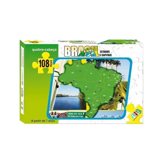 Quebra Cabeca Mapa Do Brasil - C/ 108 Pecas - Nig