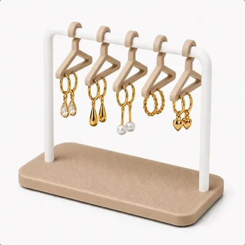 Porta Brincos Mini Arara Com 5 Cabides Organizador De Joias
