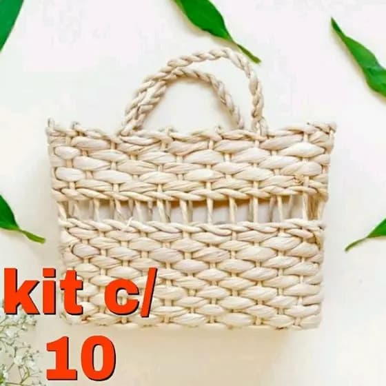 10 Bolsas Palha de Milho infantil ( kit C/ bolsas praia infantil) verão 2025