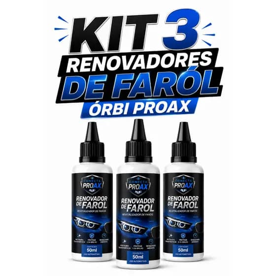 Kit 3/2/1 x Renovador de Farol automotivo Tira Amarelado Órbi Proax para Faróis Carro/Moto/caminhão