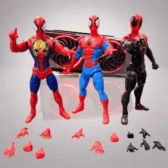 Boneco Homem Aranha Articulado 17cm Vingadores Colecionável Premium Acessórios Mãos Para Trocar