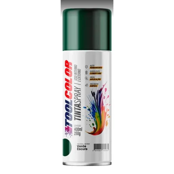 TINTA SPRAY TOOLCOLOR USO GERAL VERDE ESCURO