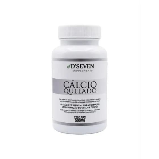 Cálcio Quelado D'Seven Supplements - 120 Cápsulas 500mg
