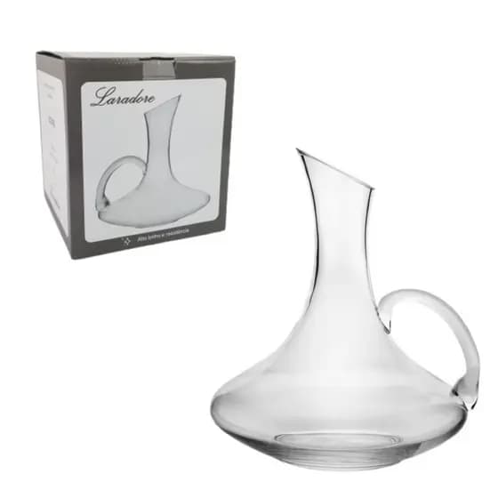 Decanter Para Vinho Com Alça - Decantador de Vidro Laradore