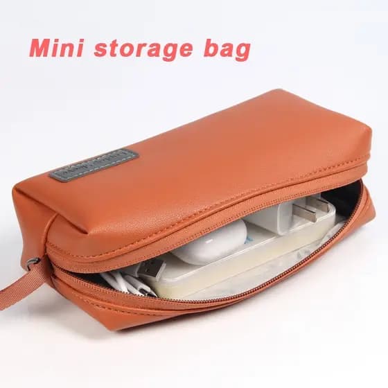 Mini Bolsa Organizadora Eletrônica , Carregador Portátil , Cabo , Fone De Ouvido , De Armazenamento Com Alça De Pulso