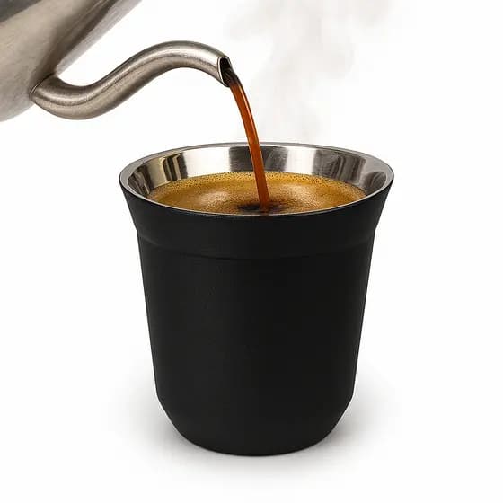 Xícara Térmica Inox 160ml Moderna Bebida Quente/Gelada Café Expresso