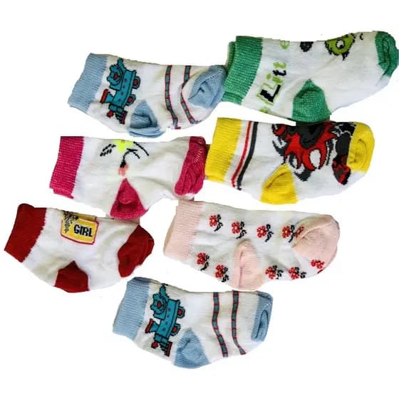 Kit Com 12 Pares De Meia Bebe 6-12 Meses Infantil Sortidas