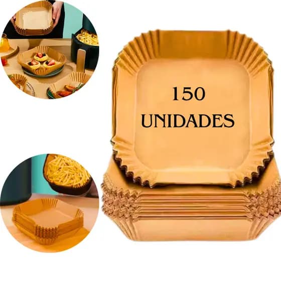50 / 150 / 200 Formas Descartáveis Redondas Papel Forneável Para Airfryer Antiaderente