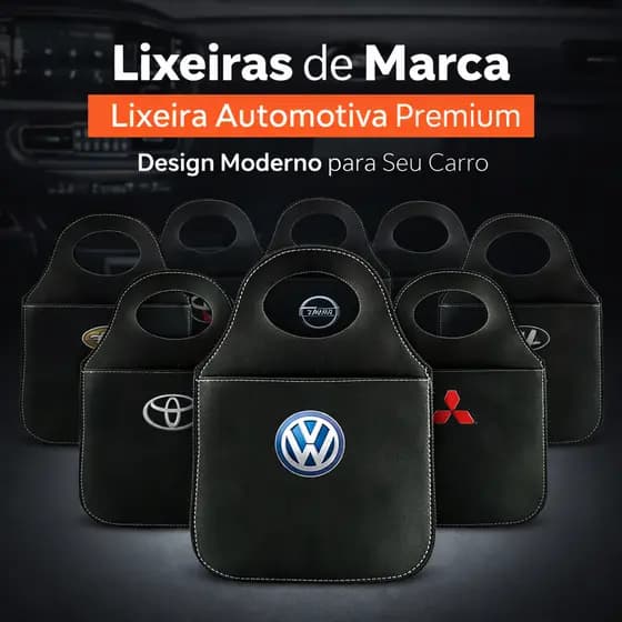 Porta Lixo Automotivo Couro Sintético Premium