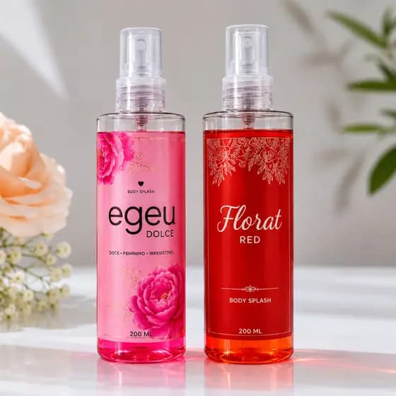 Kit 2 Body Splash Feminino Egeu Dolce Mulher e Florat Red 200ml Longa Duração Mulher Cheirosa