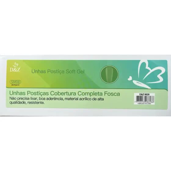 Kit 300 Unhas Postiças Soft Gel Fosca – Cobertura Completa e Alta Resistência