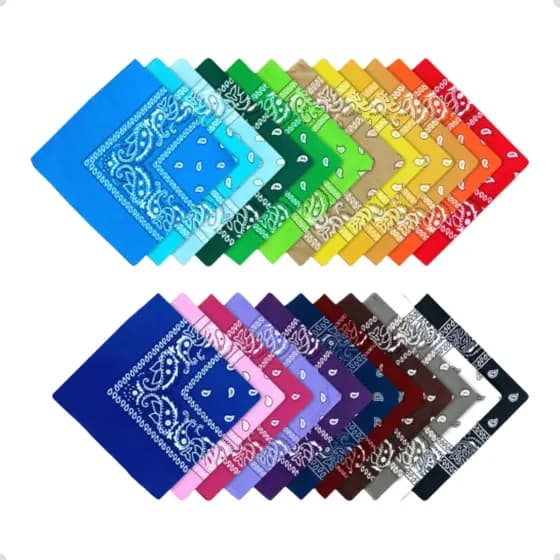 6 Bandanas Lenço Estampado Poliéster Moda Rock Motoqueiro Varias Cores
