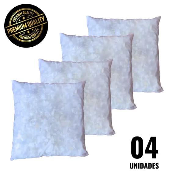 Kit 4 Enchimento Almofada Refil Decorativo 45x45 Espuma Ecológica