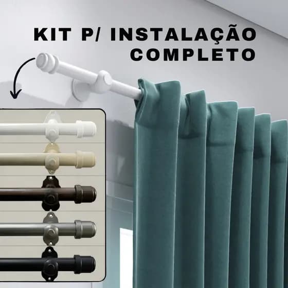 Varão para Cortina 2,00m Completo 19mm Alta Resistência Diversas Cores Envio Imediato Full