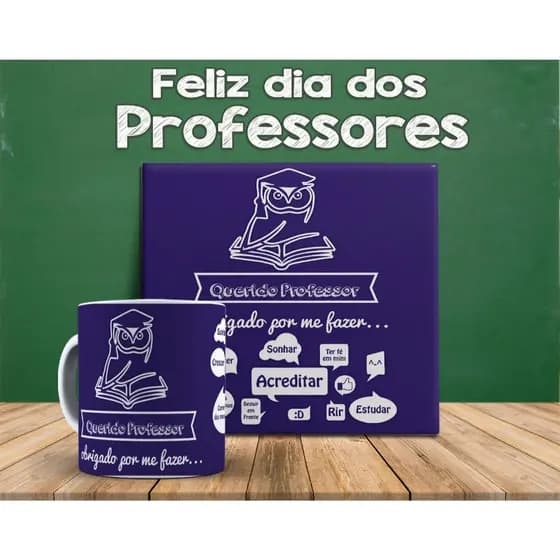 Kit Personalizado Caneca e Azulejo Dia dos Professores