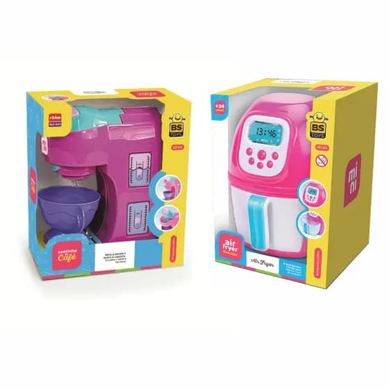 Air Fryer e Cafeteira Brinquedo Infantil Cozinha Realista