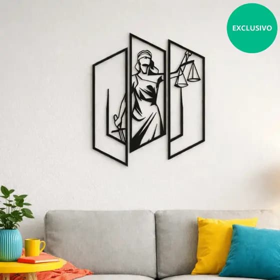 Kit 3 quadros Justiça Artêmis Direito Painel Decorativo de Ambiente