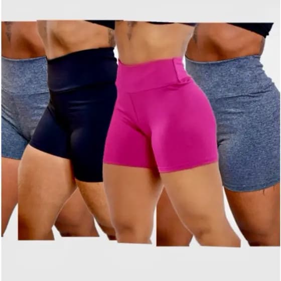 KiT 4 SHORTS ZERO TRANSPARÊNCIA curto academia treino SHORT FEMININO BASICO