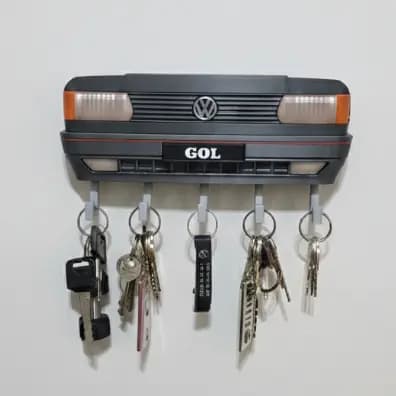 Porta Chaves Gol Quadrado Decorativo | Clássico Automotivo para Casa e Garagem