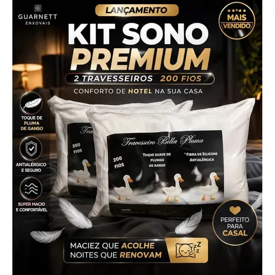 kit 2 travesseiro bella pluma 70x50 percal 200 fios