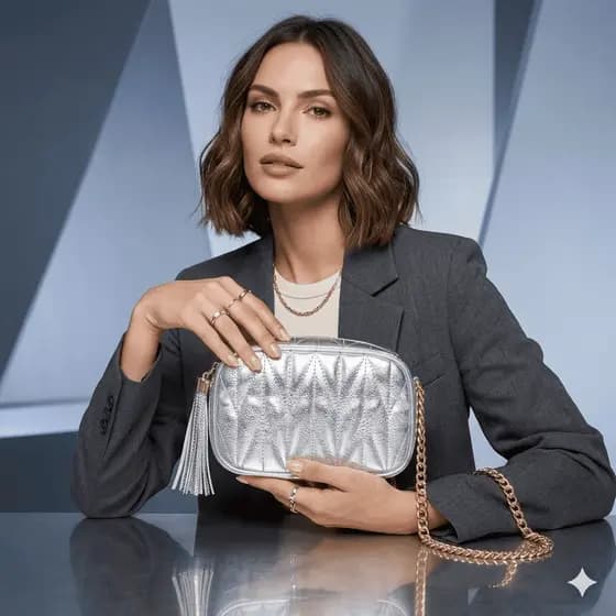 Bolsa Feminina Alça Transversal metalizada Promoção Oferta
