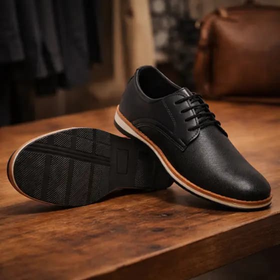 Sapato Masculino Social Derby Casual Couro Sintético Oxford Elegante E Durável Trabalho Confortável Envio Imediato