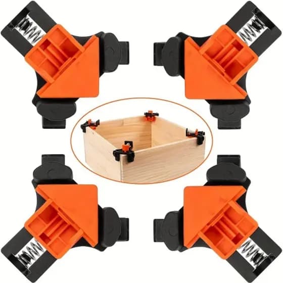 Kit 4 Grampos de Canto Tipo Sargento Angular 90 Graus Marcenaria