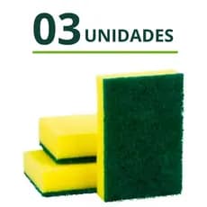 Kit 3 Unidades de Esponja Multiuso Dupla Face Esponja de Limpeza Bucha de Louça