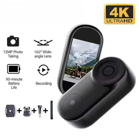 Mini Câmera Esportiva Magnética De Ação De Polegar Com Microfone Sem Fio , Gravador DV Vlog Ultra Portátil Para Capacete