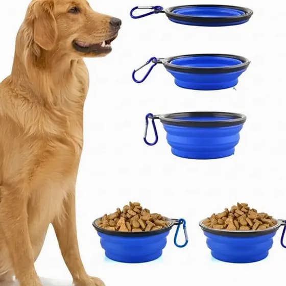 Pote Tigela Pet Portátil Comedouro E Bebedouro Retratil De Silicone