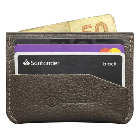 Carteira Pocket Porta Cartão Cartões Compacta Couro Ultra Fina Slim Pequena