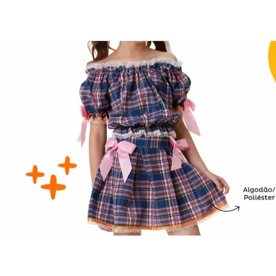 Conjunto Ciganinha Festa Junina Sortido tamanhos 12 ao 16 1 unidade Confecção 4 Cabeças