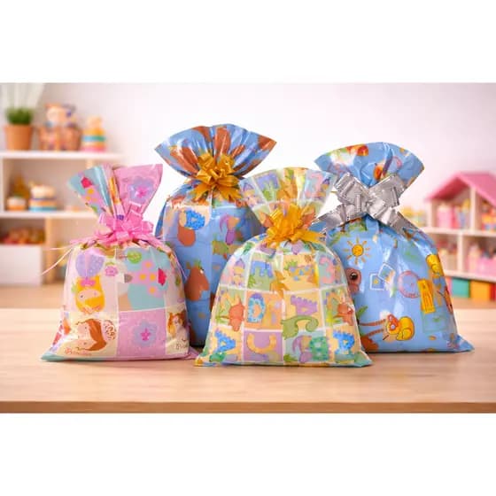 Saco de presente infantil 25x37 com 10/25/50 e 100 unid.